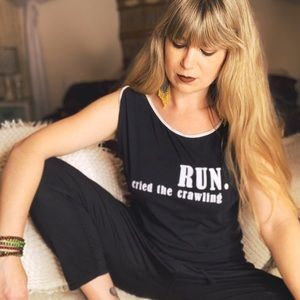 Graphic Tee Dress Shirt Run Cried The Crawling